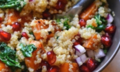 Salada de quinoa, batata doce e romã: um sabor único que você deve experimentar!