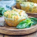 Muffins salgados de espinafre e queijo, você não vai comer um só!