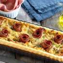 Quiche de Alho Poró com flores de mortadela! Receita passo a passo