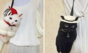 Artista japonesa cria bolsas realistas em formato de gato