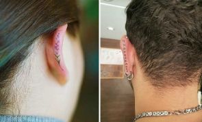 Tatuagem na hélice da orelha ganha adeptos cada vez mais e faz sucesso nas redes sociais