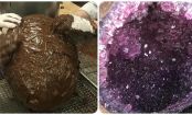 Alunos de gastronomia criam grande rocha cristalina de chocolate