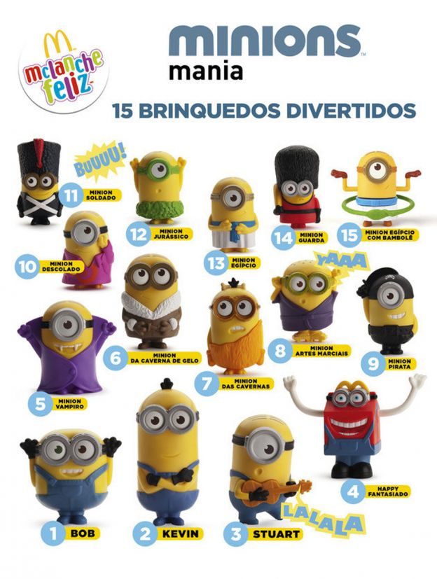 Os 15 modelos de Minions disponíveis no McLanche Feliz