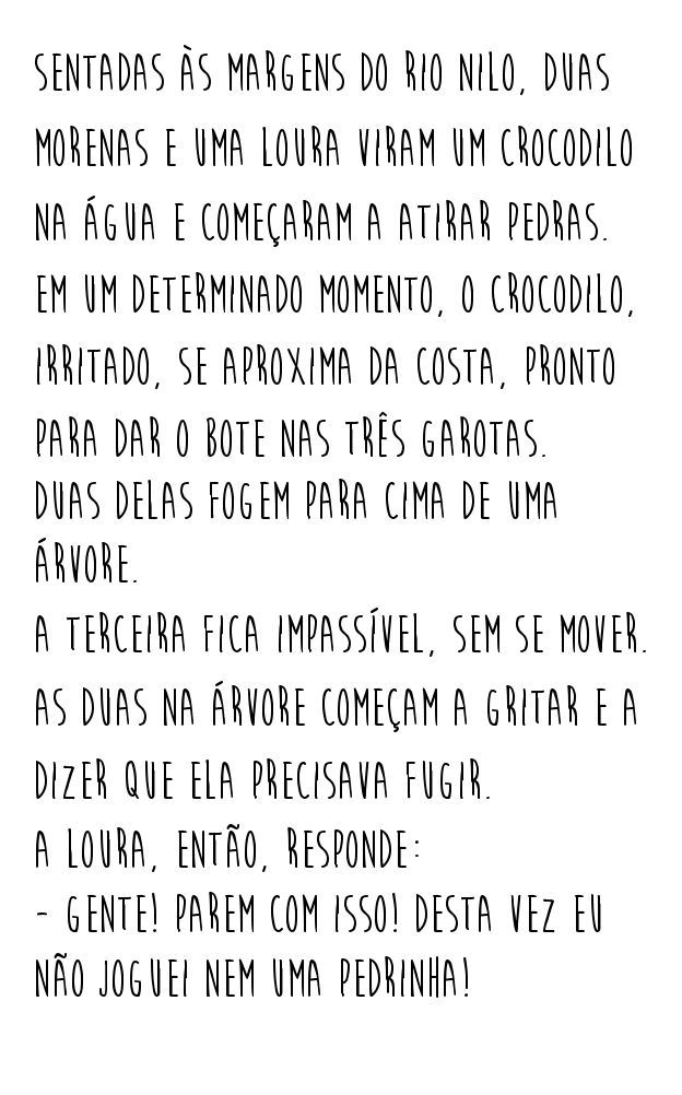 Piada de comida - A loura e o crocodilo do Nilo