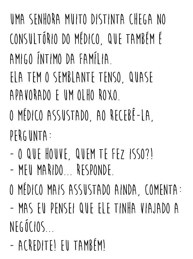 Piada de comida - O olho roxo, o m&eacute;dico e a senhorinha!