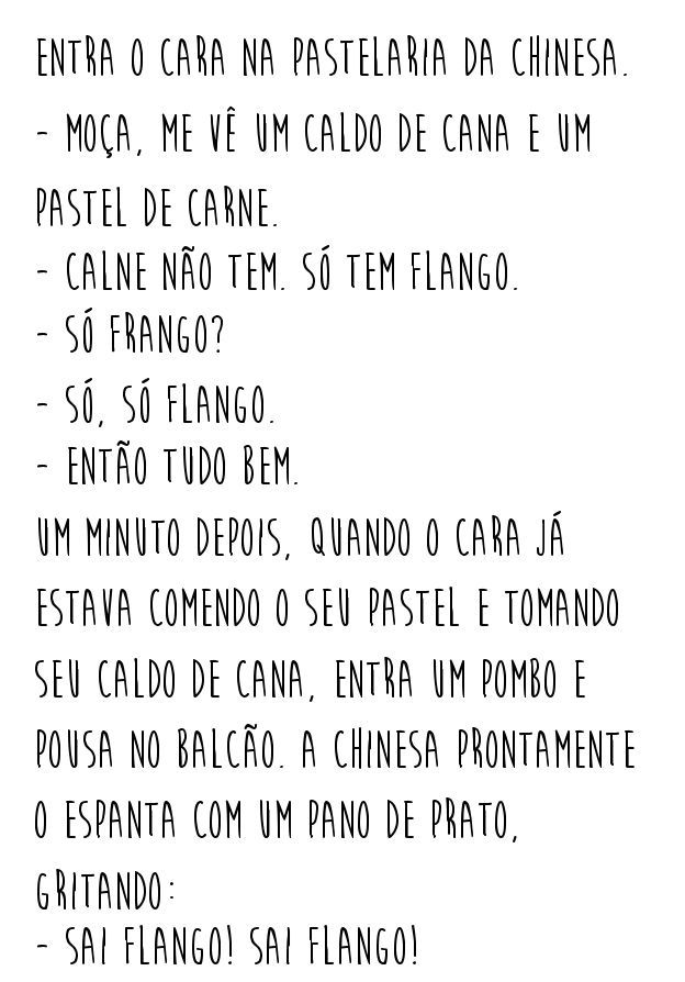 Piada de comida - Na pastelaria da chinezinha...