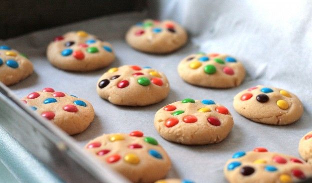 Os cookies com Confetis e M&M's