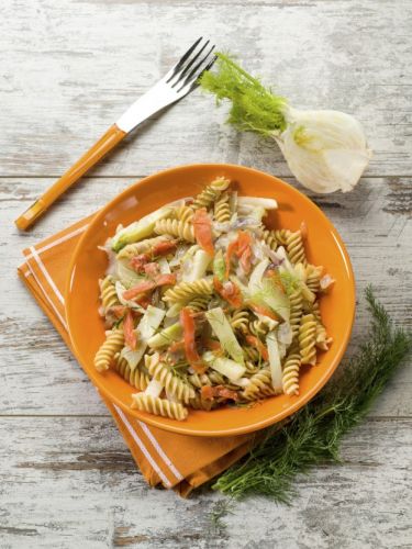 Fusilli com salmão