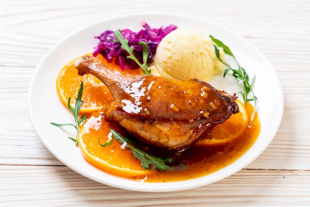 Frango assado com laranja