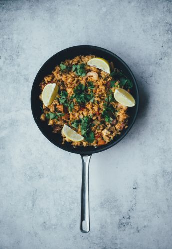 Arroz de polvo e marisco
