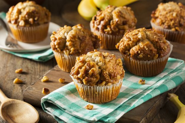 Muffins de banana e nozes
