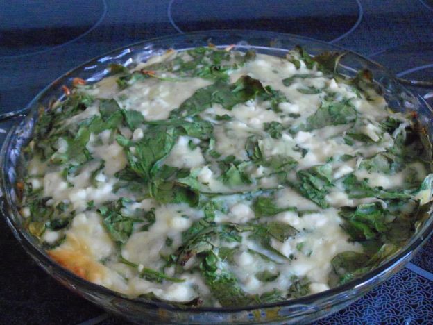 Quiche sem massa de espinafre