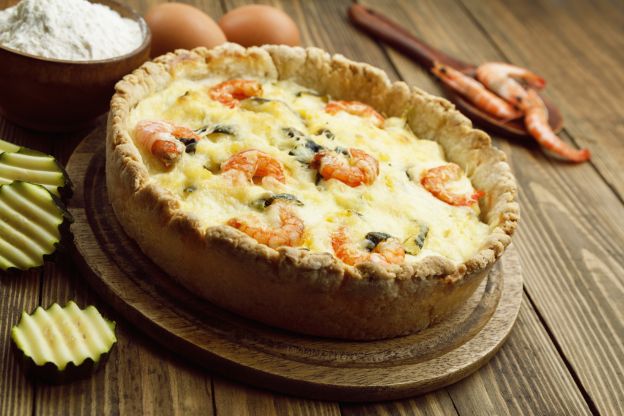 Quiche com camarões