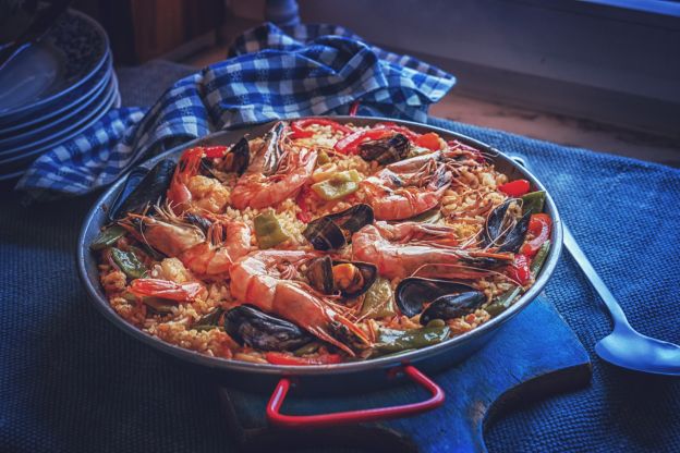 Paella de frutos do mar