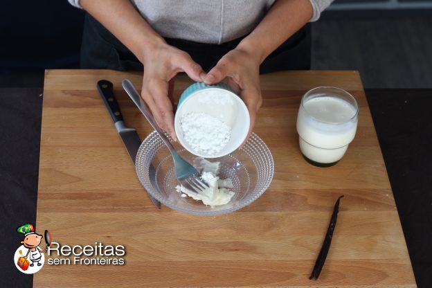 Philadelphia e açúcar de confeiteiro