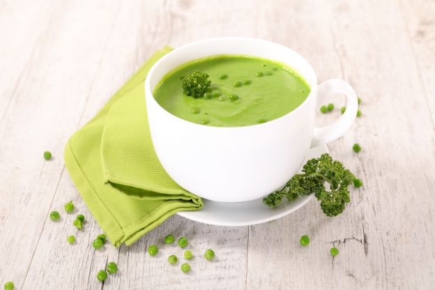 Sopa cremosa de petits pois