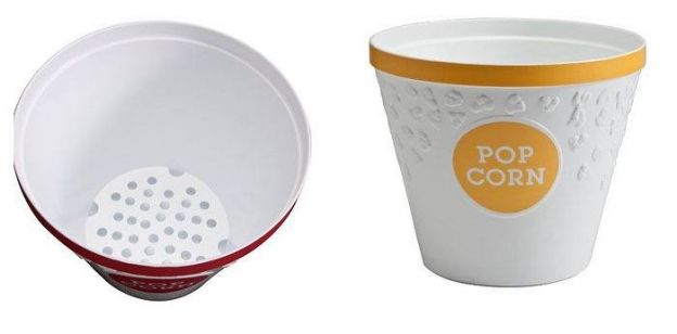 3. Balde de pipocas que separa o milho que não estourou