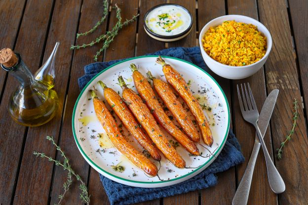 Cenouras com xarope de bordo