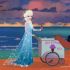 Elsa vendendo sorvete na praia?!