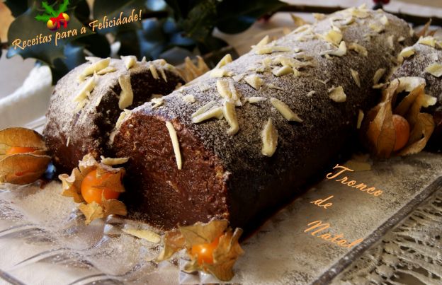 Tronco de Natal de chocolate