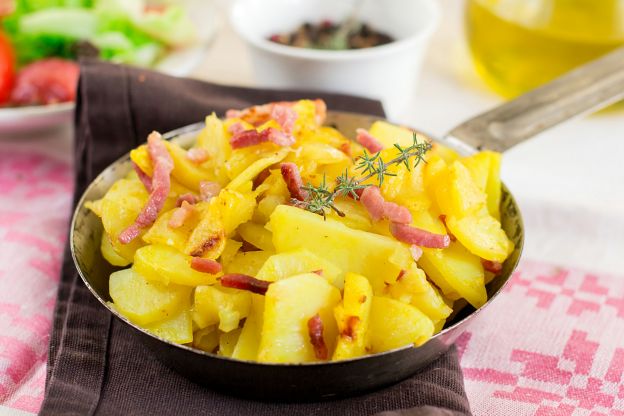 Frigideirada de batatas e bacon