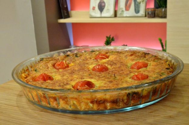 Quiche sem massa com tomates cerejas