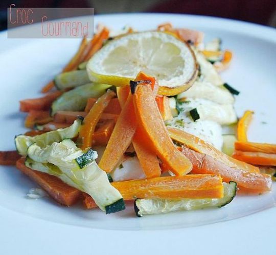 Papelotes de bacalhau fresco com legumes