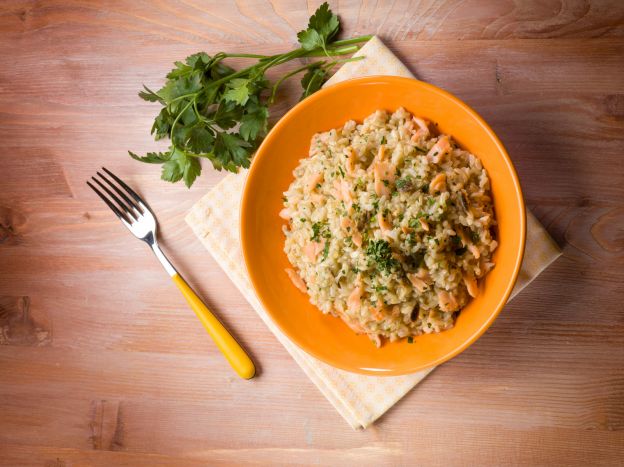 Risotto al salmone affumicato (Risotto de salmão defumado)