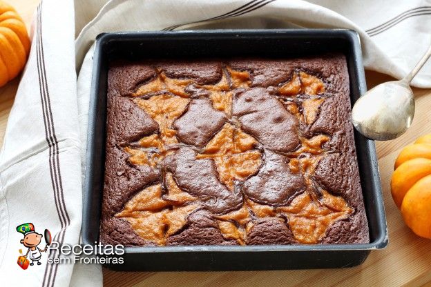Brownie marmorizado com abóbora
