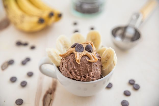 Sorvete de banana e cacau