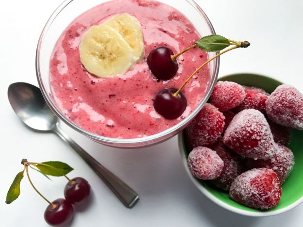 Sorvete light de cereja