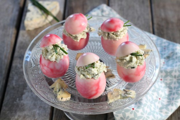 Ovos marmorizados com cream cheese