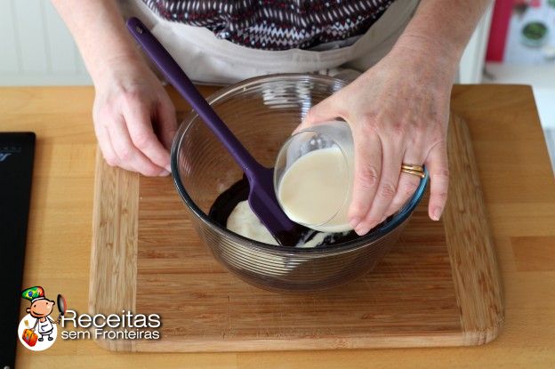 Preparação da ganache