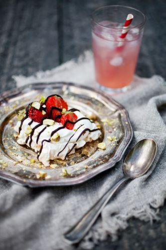 A pavlova de morangos