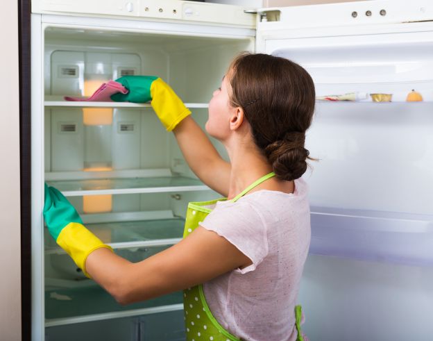 Limpe a geladeira e armários