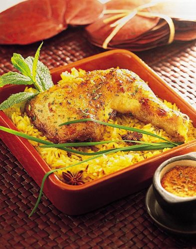 Coxas de frango à indiana