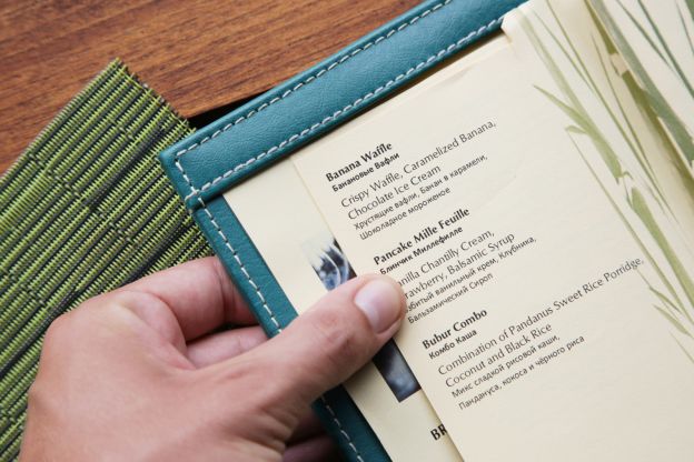 1. O tipo de letra do cardápio