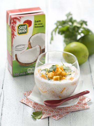 Doce de tapioca, papaia e manga