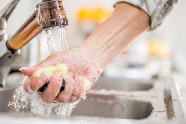 Lave a bucha depois de usar