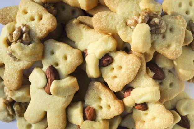Ursinhos shortbread com amêndoas e nozes