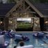 Home Theater na piscina, onde poderá relaxar assistindo ao que quiser