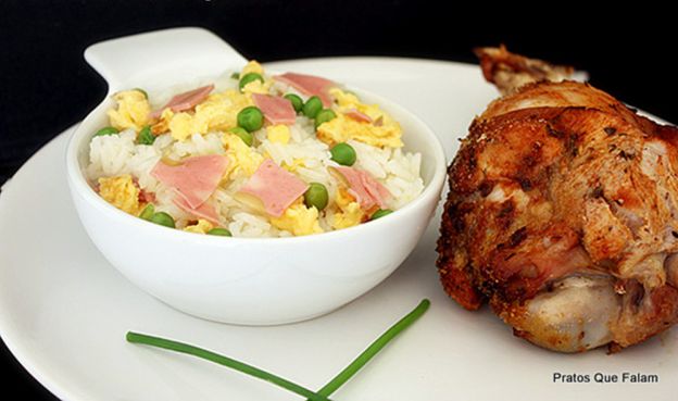 Peru com ervas e xau xau de mortadela