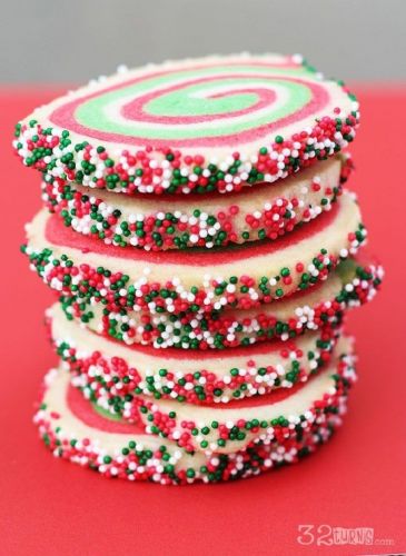 Biscoitos natalinos em espiral