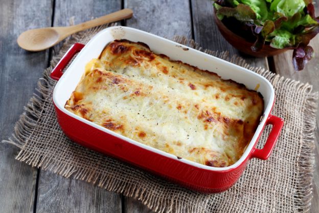 Enchiladas de carne e feijão vermelho