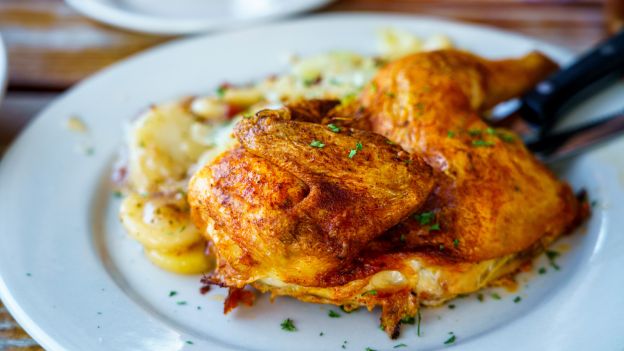 Frango assado com laranja