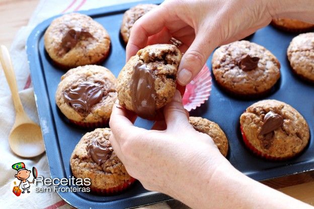 Muffins com  Nutella