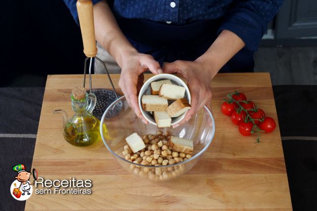 Preparação dos steaks vegetarianos