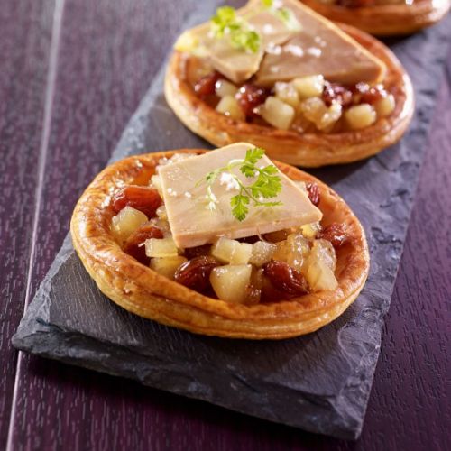 Tortinha de foie gras e frutas