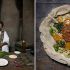 Etiópia - Crepes com curry e vegetais.