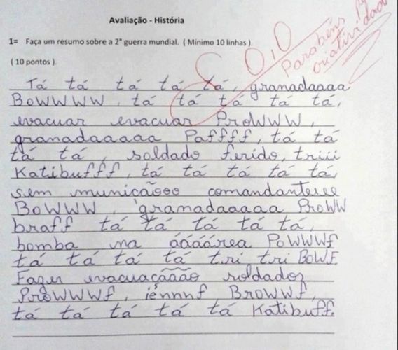 Pérolas dos estudantes